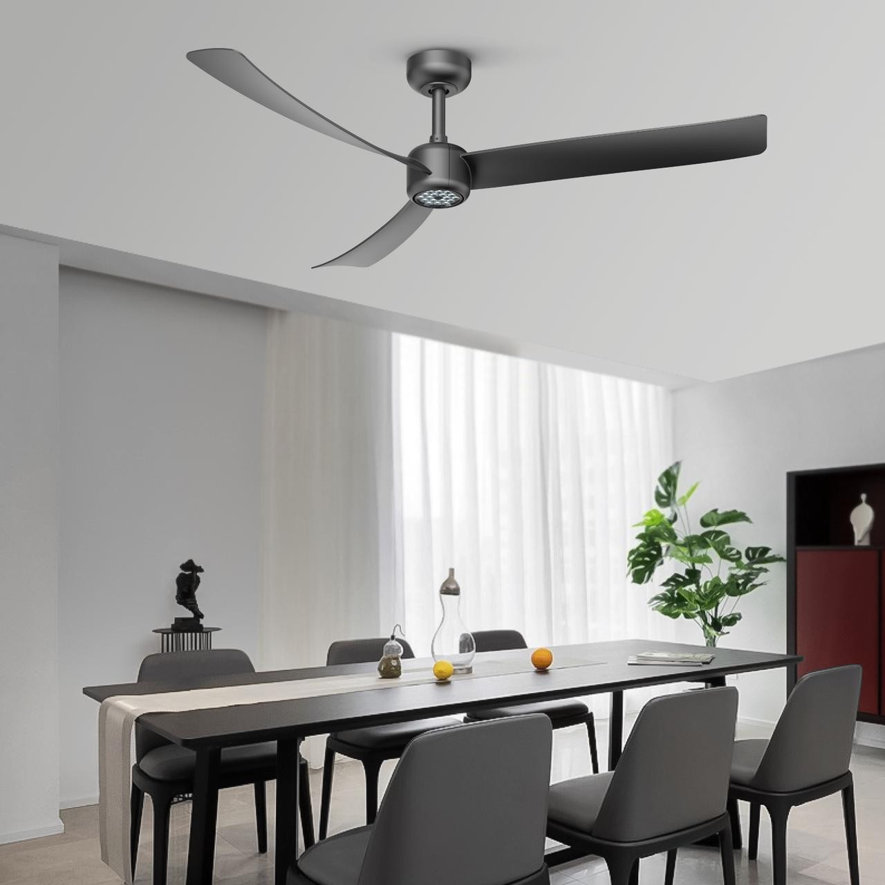 52"Ceiling Fans with Lights Led Remote Control Low Profile Flush Mount eversible