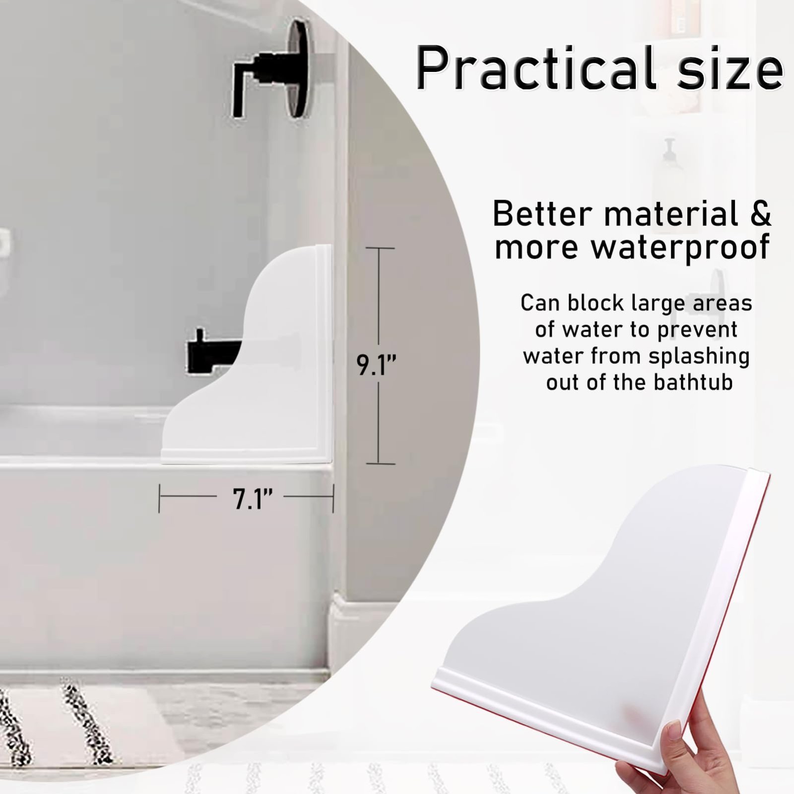 Waterproof Shower Splash Guard Kit - Large Self-Adhesive Corner Guards, 2 Pack