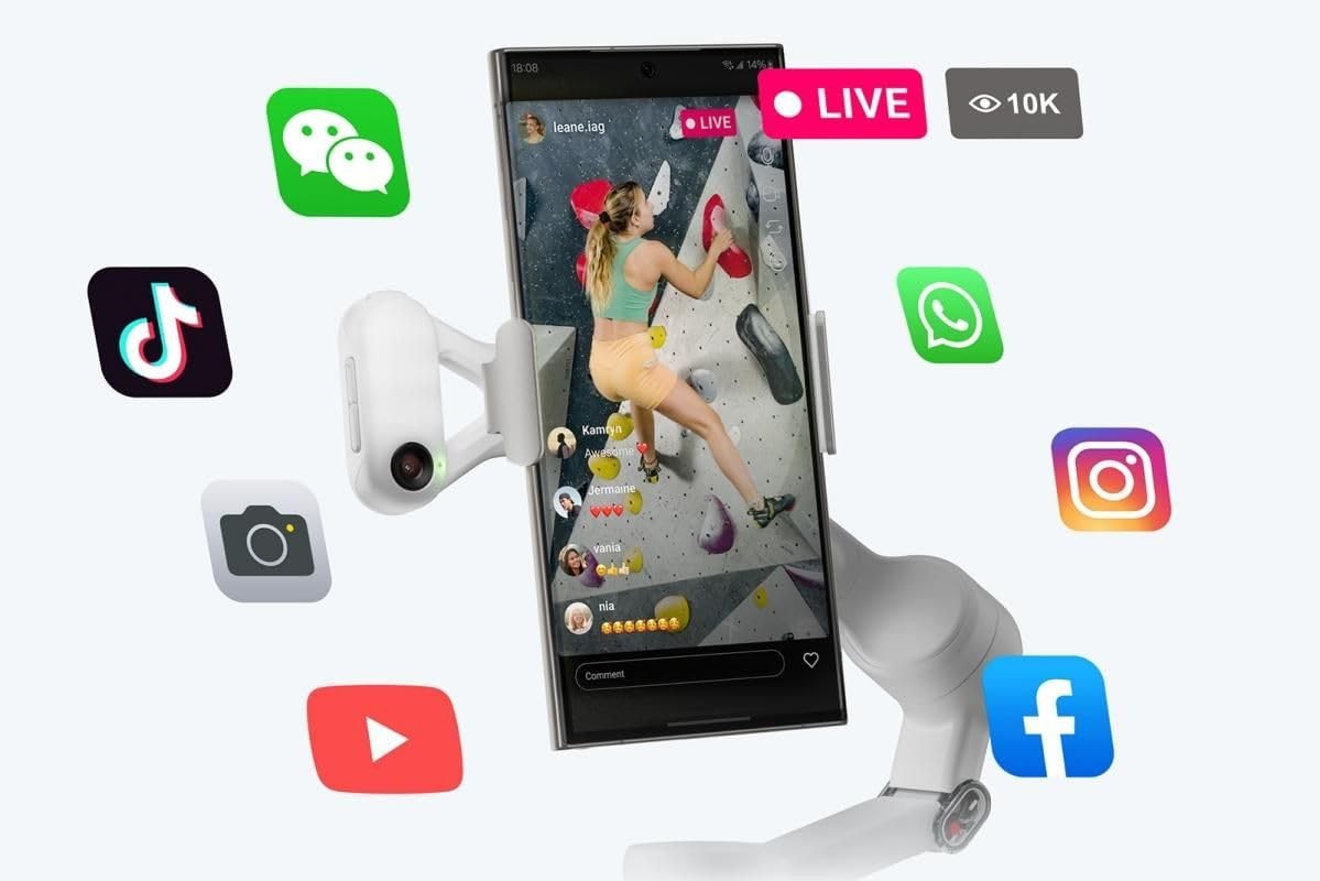 Insta360 INSTAFLOW2AI Flow 2 Plus Foldable Phone Gimbal, AI Multi-Person
