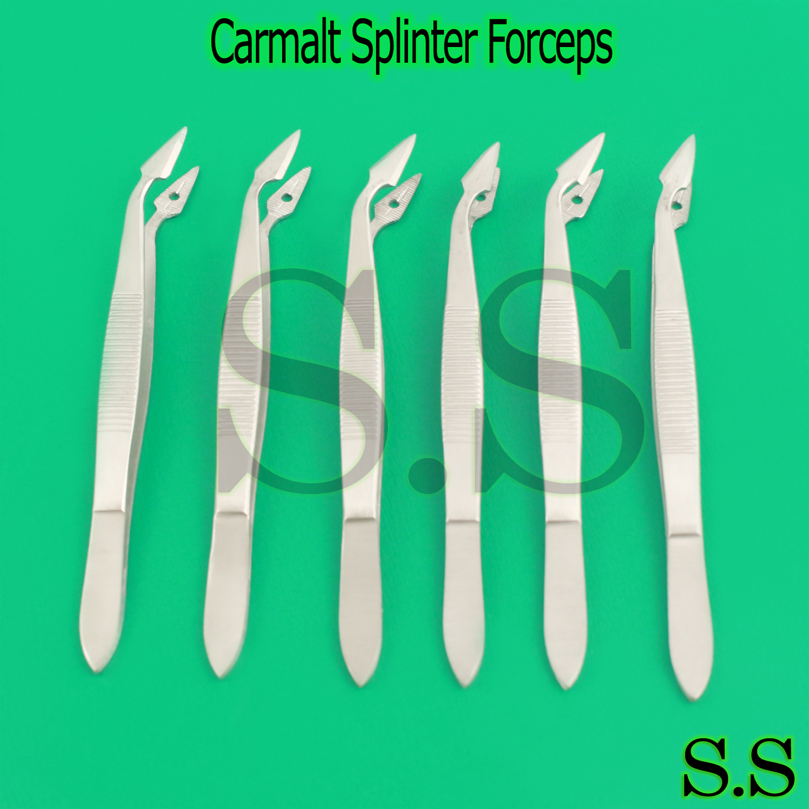 10× Carmalt Splinter Curved Tweezer 4.5" Surgical Forceps Veterinary Instruments