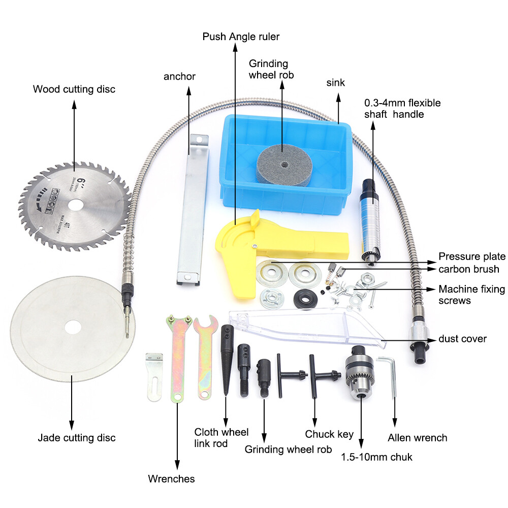 Mini Table Saw Machine Bench Polisher Machine Benchtop Polisher Machine Set