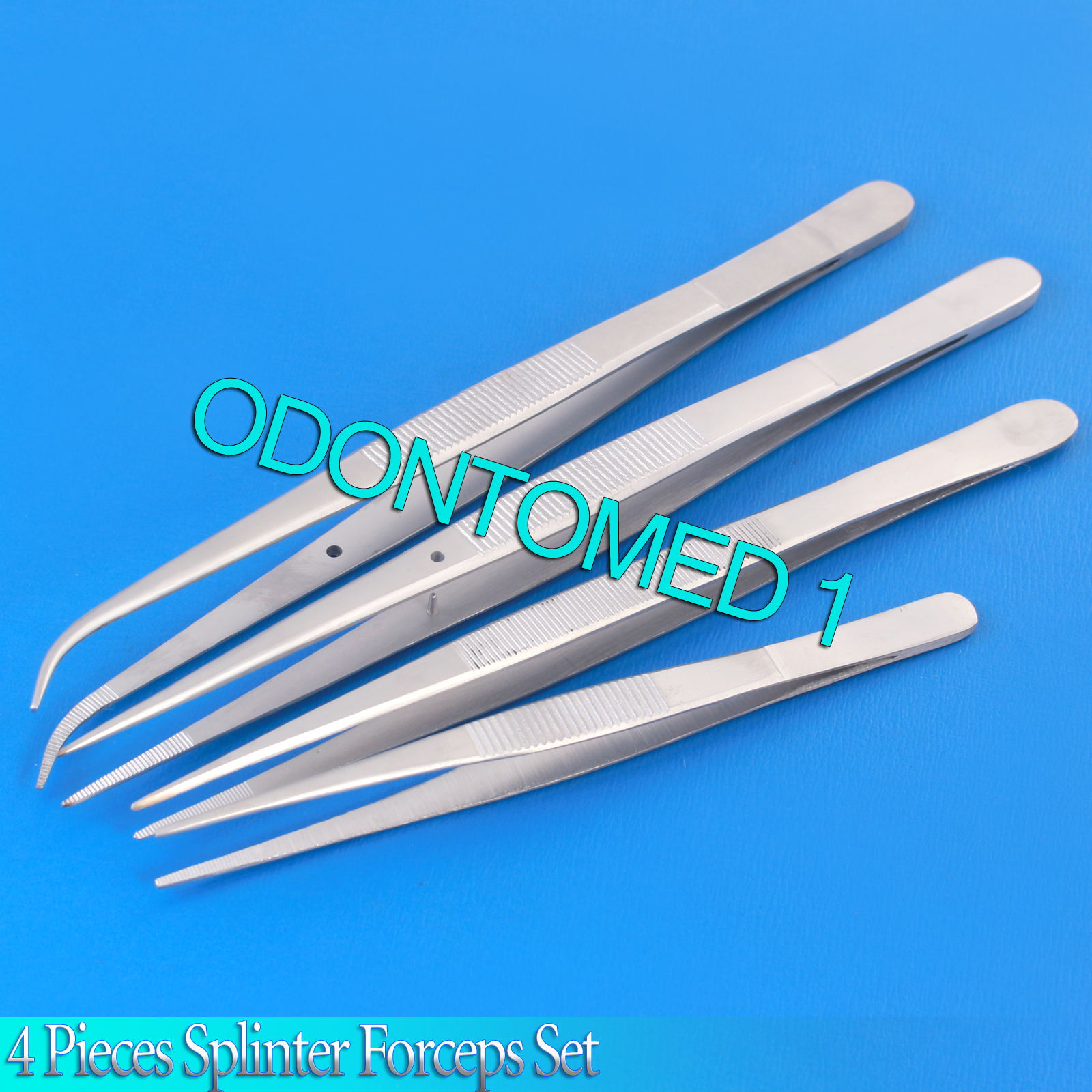 Splinter Forceps - Fine Point - Surgical Set of 4 Pieces