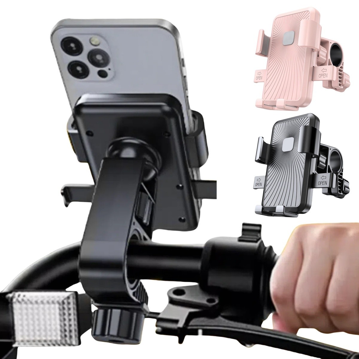 360° Universal Bike Motorcycle Phone Holder Mount Scooter Ebike Handlebar Clamp