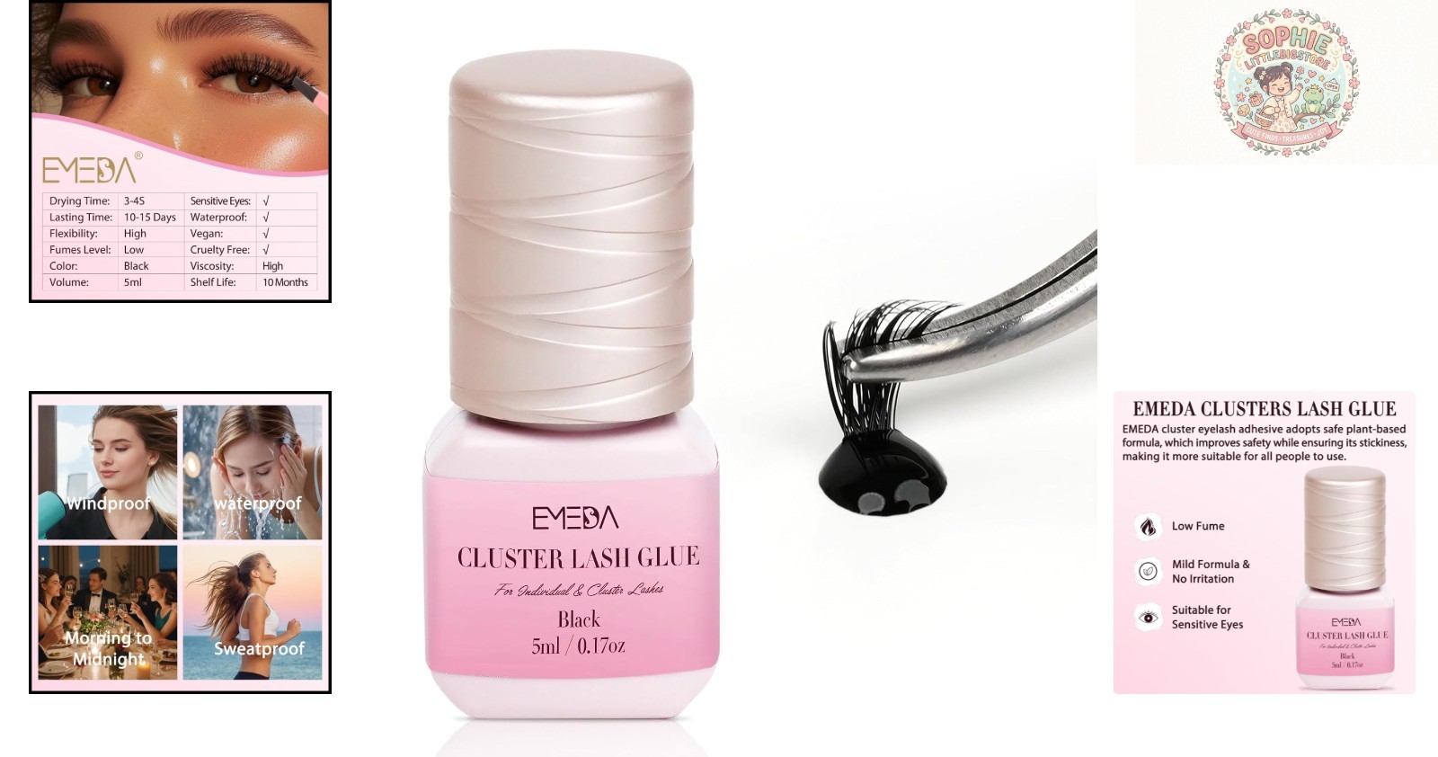 3-Second Drying Waterproof Lash Glue for Sensitive Eyes - Strong Hold & Flexible