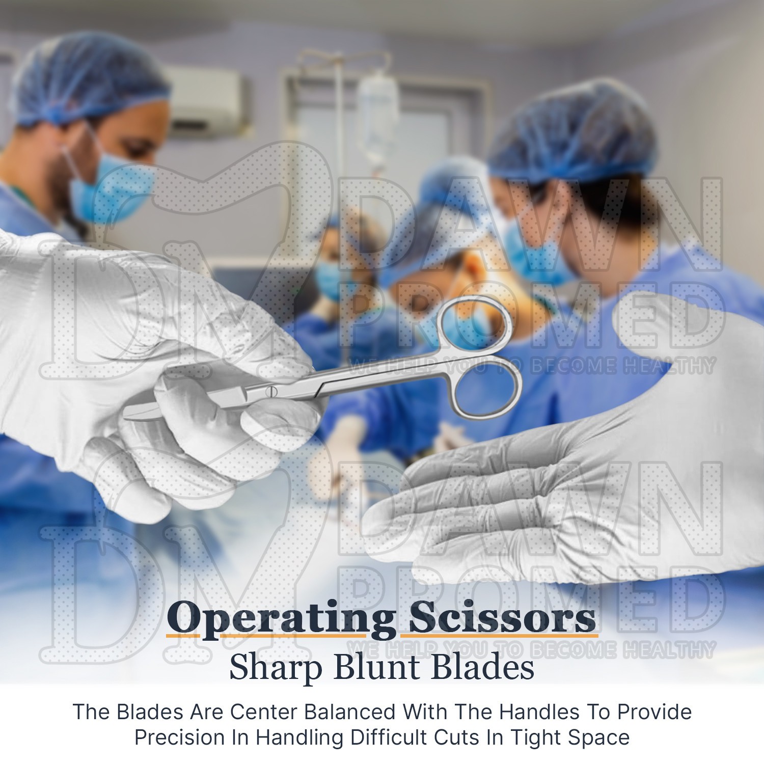 Operating Scissors 5.5" Curved Sharp Blunt Round Pattern Surgical Instruments
