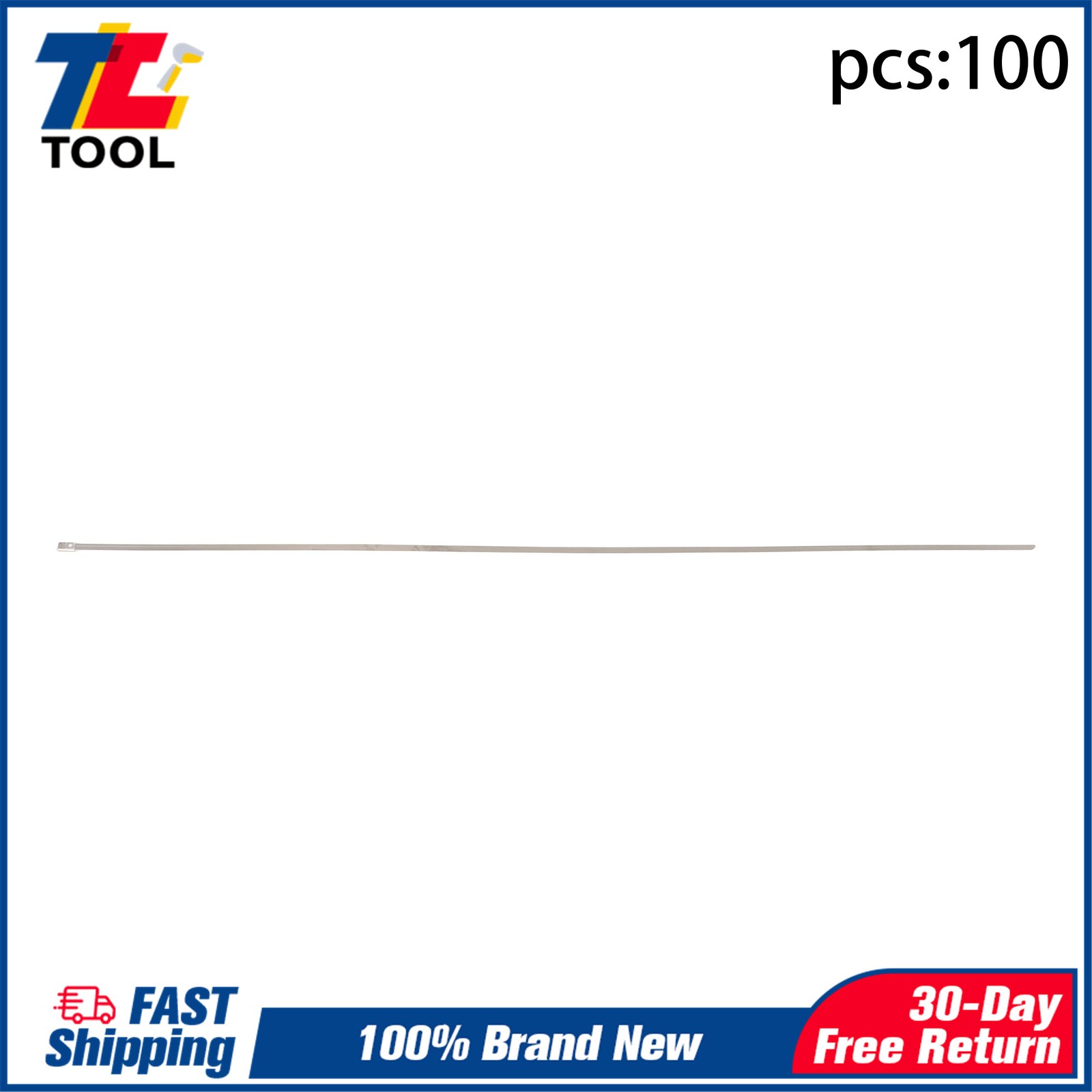 24" Zip Ties 304 Stainless Steel Cable Ties 270lb Strength 100 Pcs -170℉~+1000℉