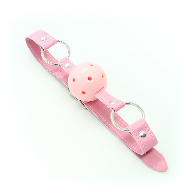 Open Mouth Balls Gags Breathable Adjustable PU Leather Belt Harness Binding