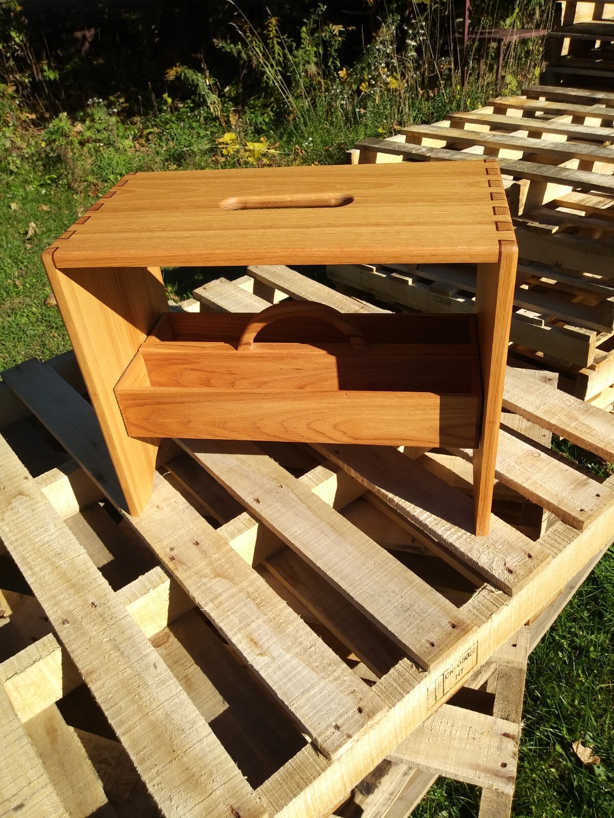 Handmade Oak Bench / Stool with Inlayed Dovetails
