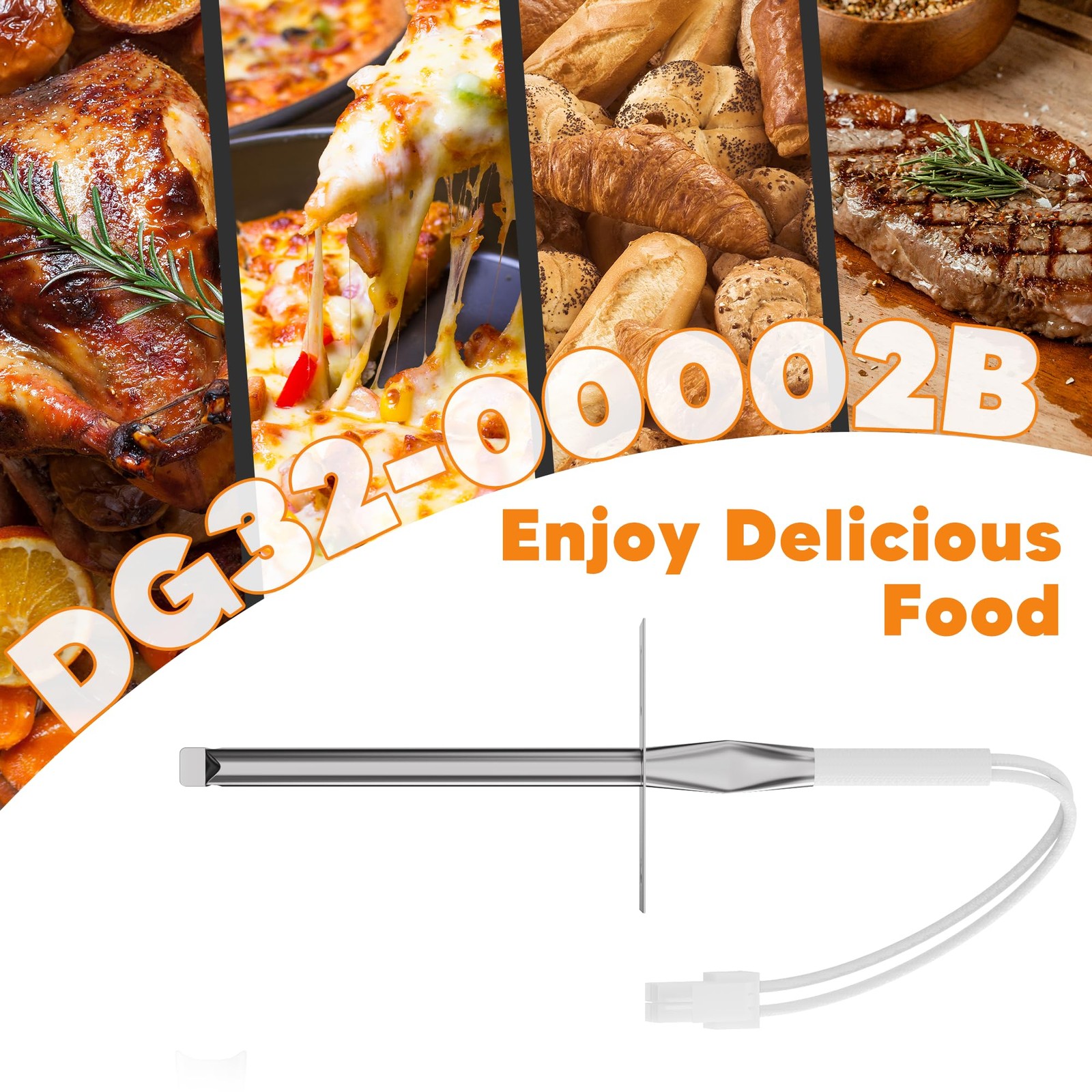 DG32-00002B Oven Temperature Sensor Probe Range Thermistor Silver