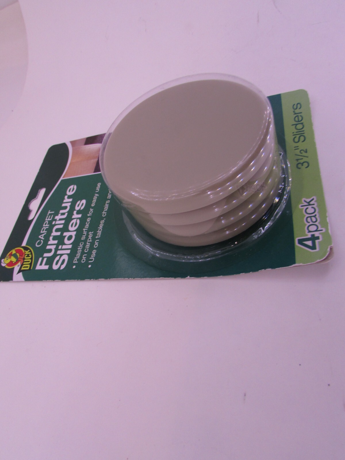 DUCK CARPET FURNITURE SLIDERS 4 PACK 3 1/2'' DIAMETER