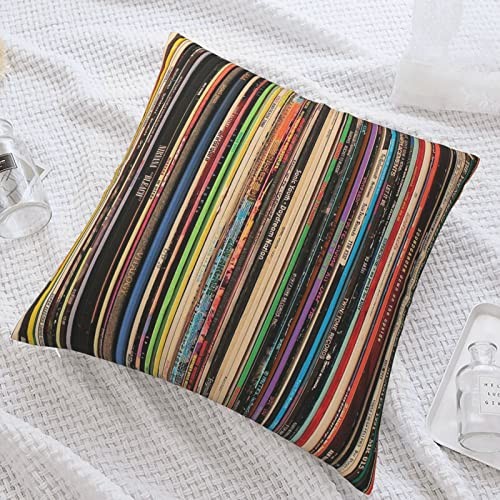 Square Pillow Case Throw 18" x 18" (Pack of 1) Classic Alternative Rock Records