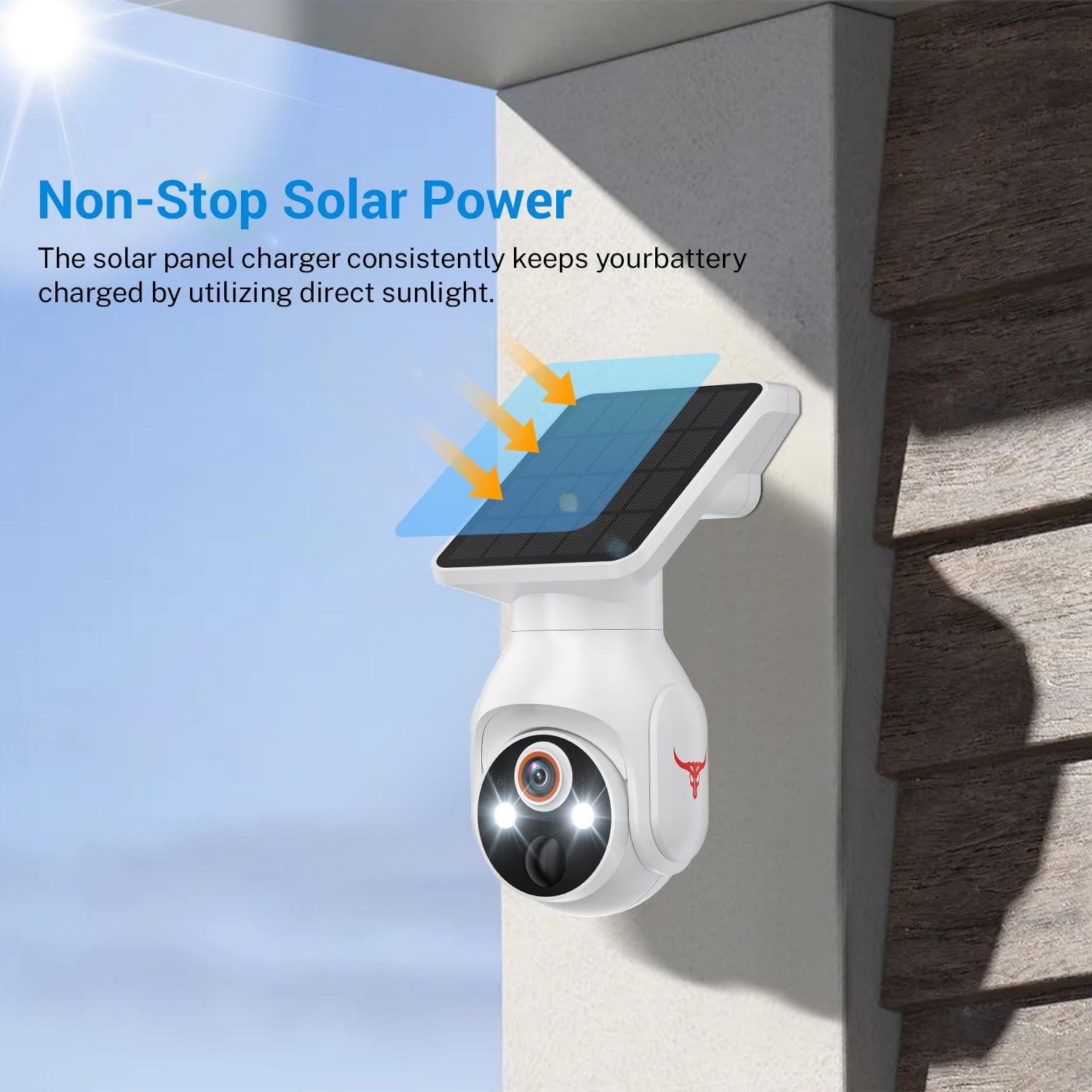 Cámara de seguridad inalámbrica 1080P con panel solar e inteligencia artificial