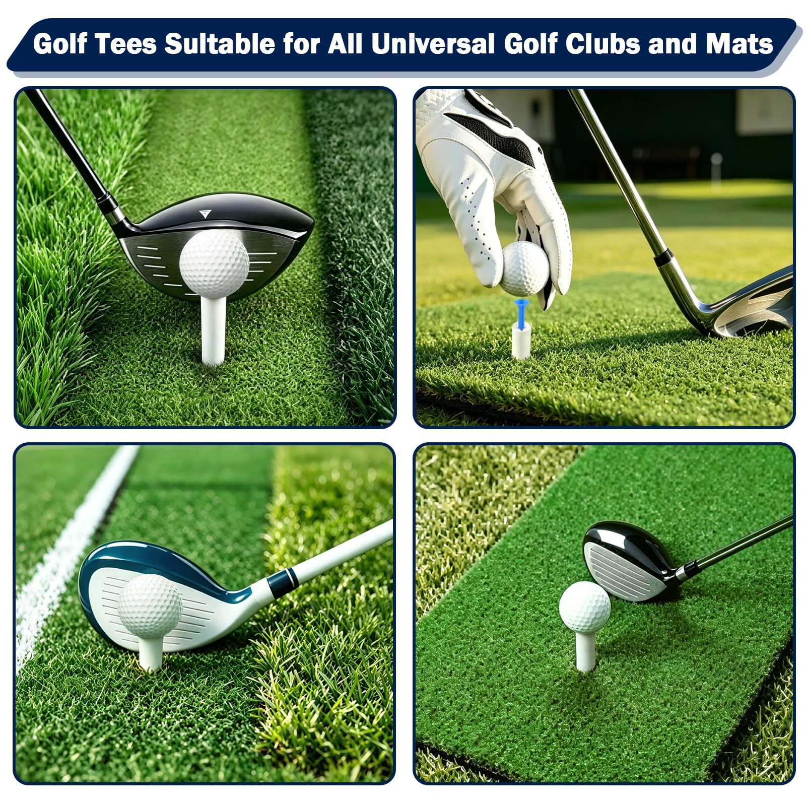 Rubber Golf Tees for Mats - Golf Tees for Indoor Simulators Driving Range Out...
