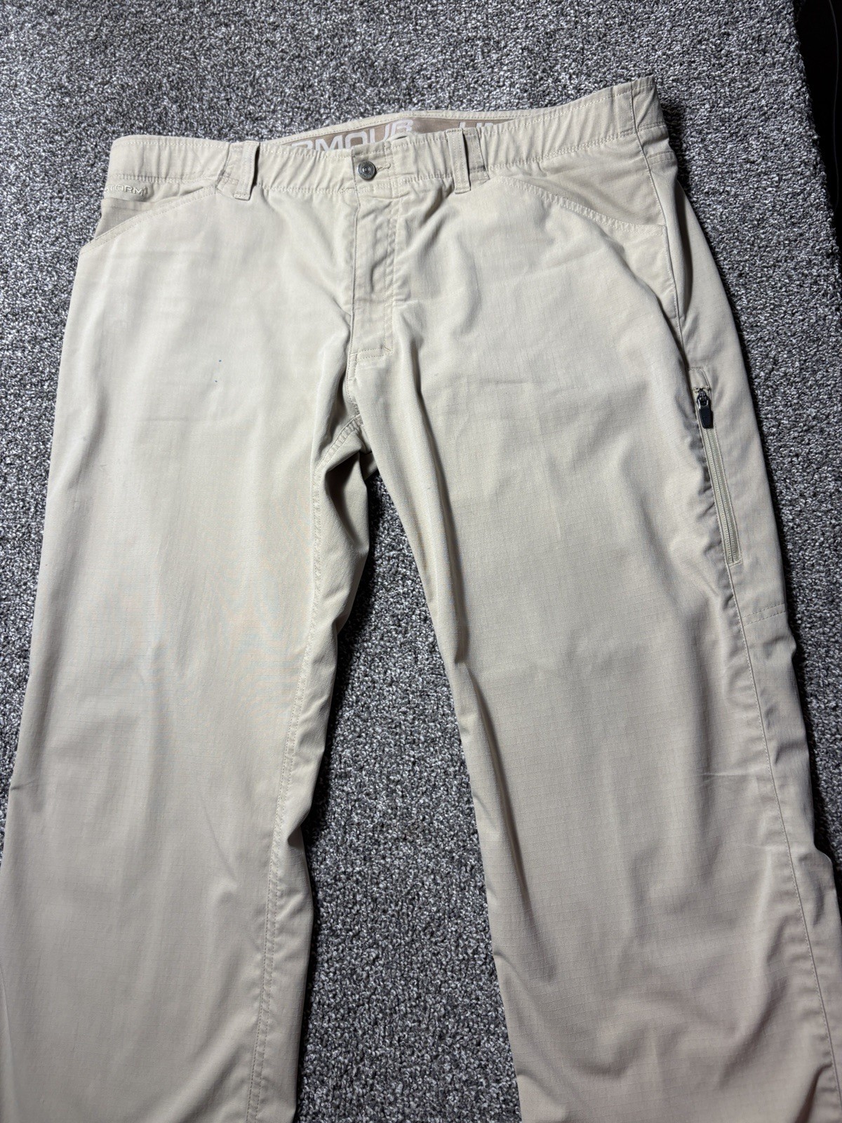 Under Armour Ripstop Tactical Pants Men 42x32 Storm1 Covert Khaki Beige