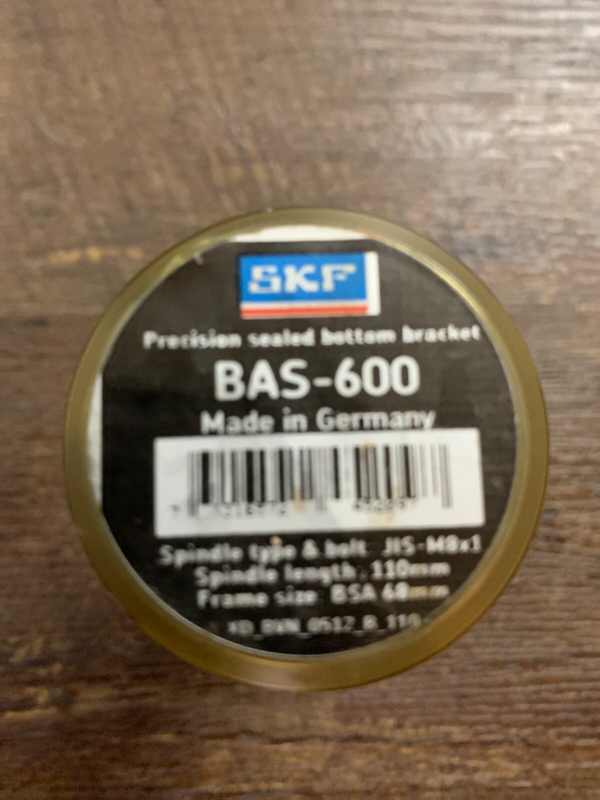 NOS SKF BAS-600 Bottom Bracket  Square Taper Spindle - JIS 110mm - New!