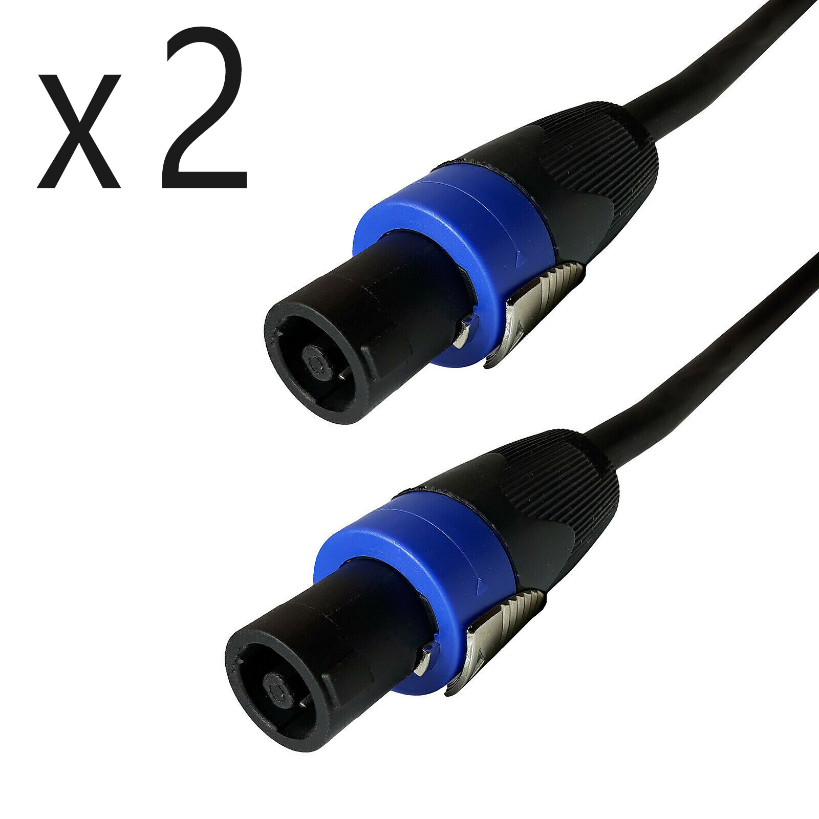 2 Pack 25ft Speakon Compatible Amp DJ PA Speaker Cable 2 Conductor 12 Gauge AWG