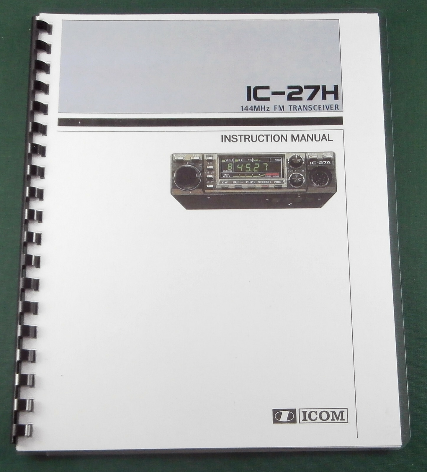 Icom IC-27H Instruction Manual: Comb Bound with Protective Covers!