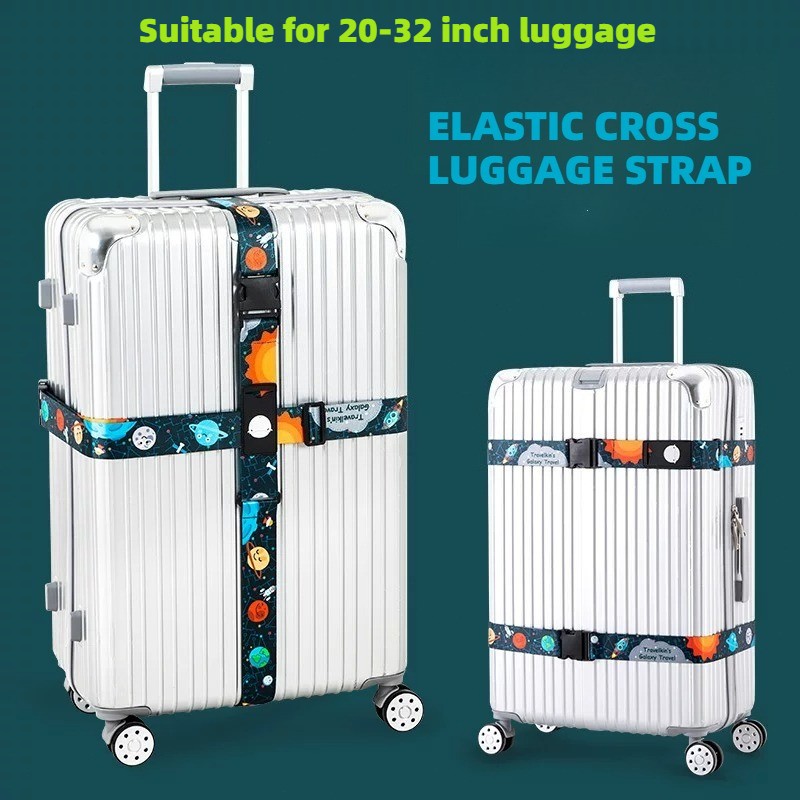 Elastic luggage cross strap suitable for 20-32 inch reinforced strap with lock