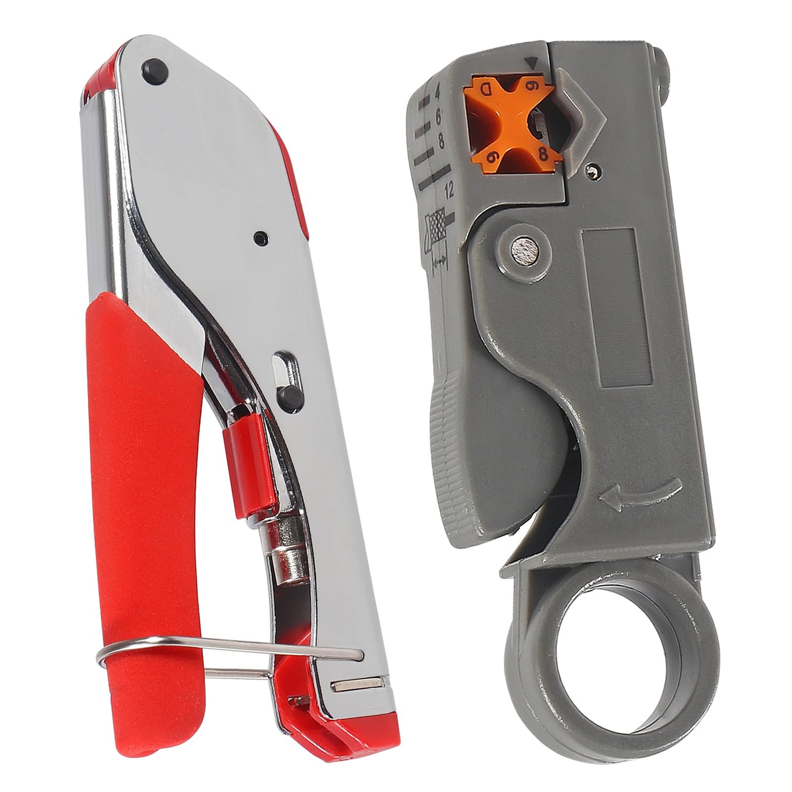 Coax Cable Crimper Tool Kit Coaxial Compression Tool Fitting Wire Stripper wi...