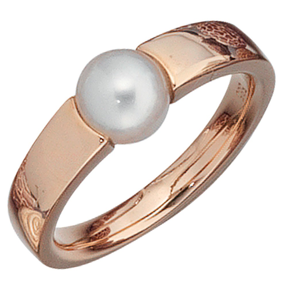 Jobo ladies' ring 585 gold rose gold 1 freshwater pearl gold ring pearl ring RW: 52