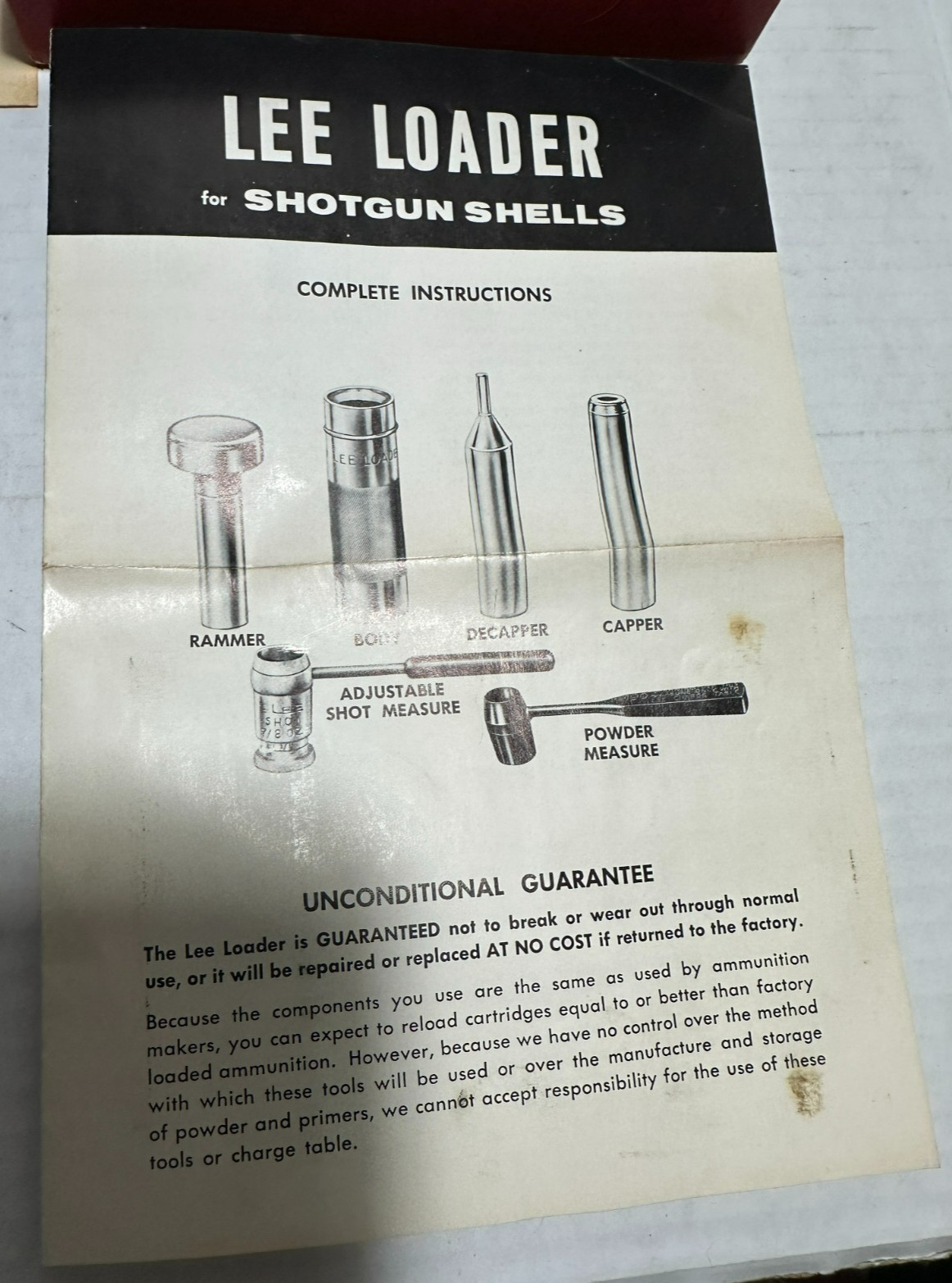 Lee Loader Complete Reloading Tool-Quality Built for Shotgun Shells 12 Gauge