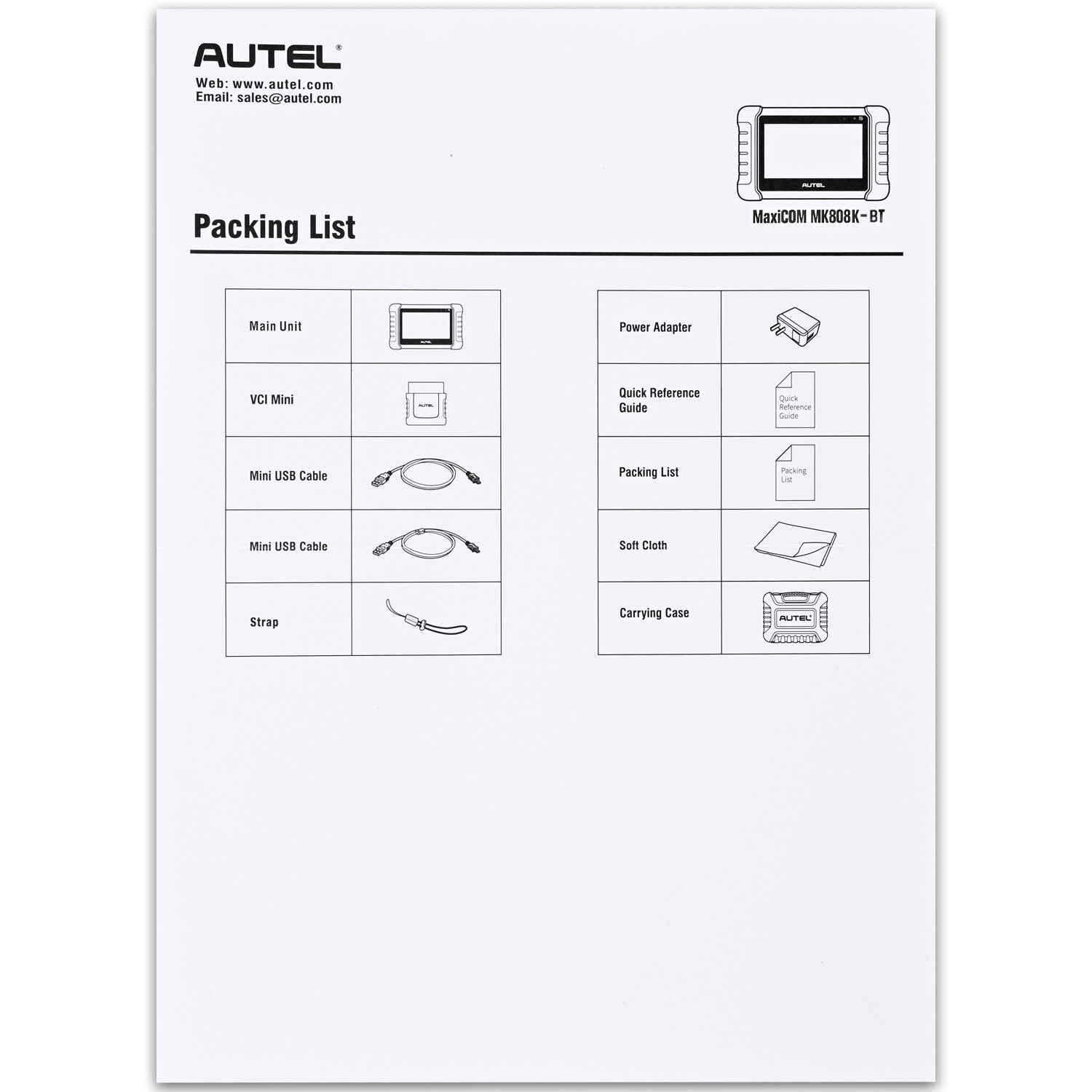 2025 Autel MaxiCOM MK808K-BT Scanner Full Bidirectional Tool Same as MK808BT Pro