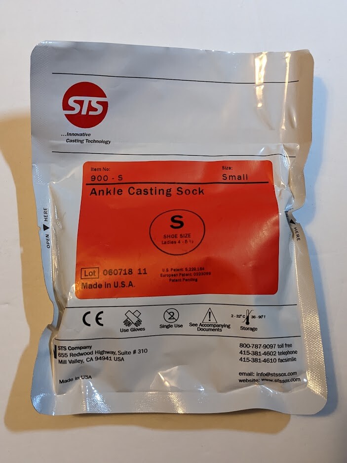 STS Foot Orthotics Casting Impression Slipper Sock Small S 900-S Ankle