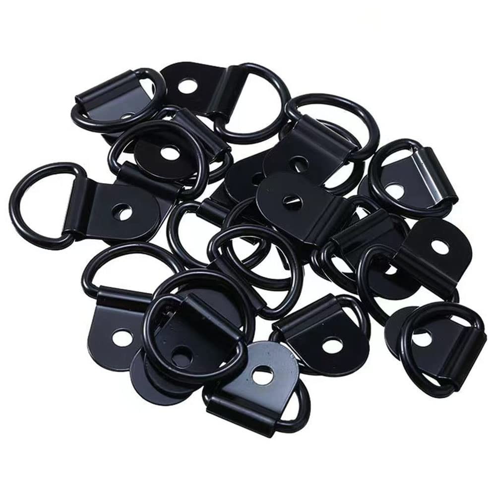 18Pcs Black D Rings Anchor Lashing Ring, D-Ring Tie Downs, for Car Truck Trailer