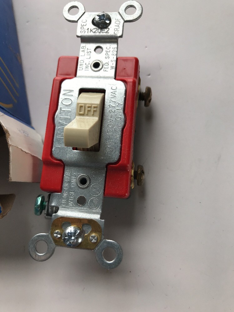 LEVITON 1221-21 TOGGLE SWITCH, IVORY *NEW* -FREE SHIPPING-