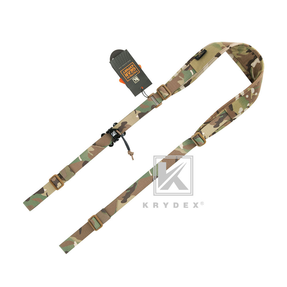 KRYDEX Tactical Sling Strap Modular Slingster Pull Tab 2-Point Quick Adjust Camo
