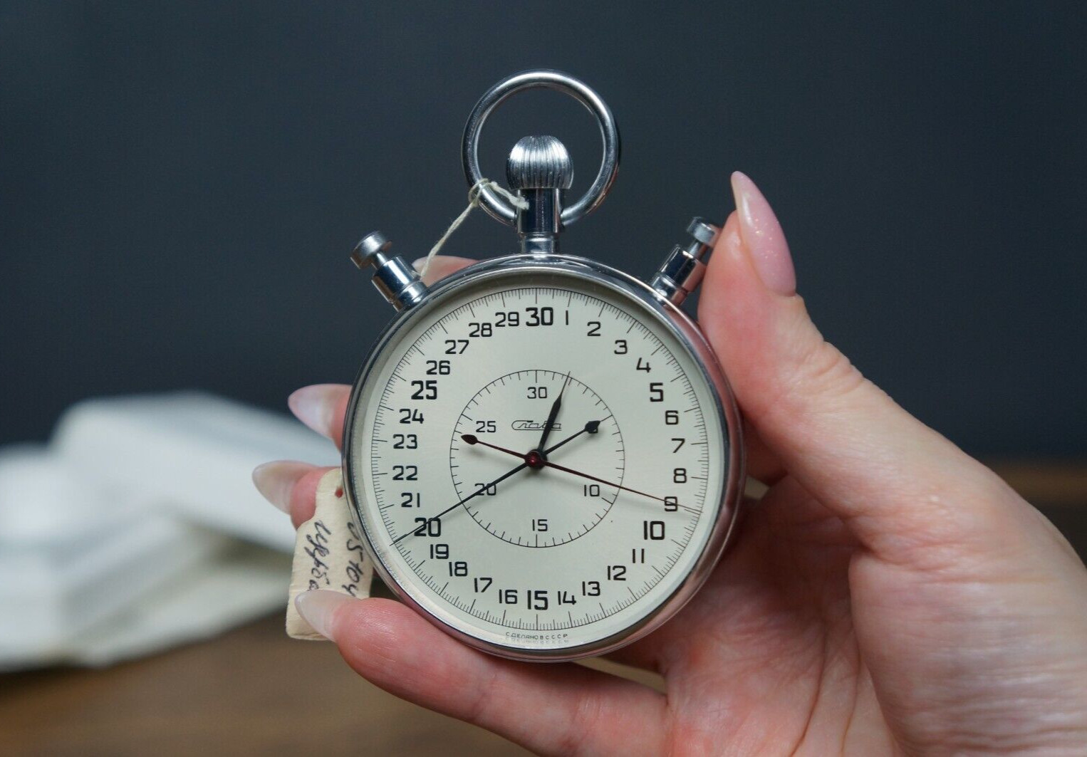 Stopwatch Slava, Vintage Stopwatch, Mechanical Stopwatch, USSR chronometer, 1980