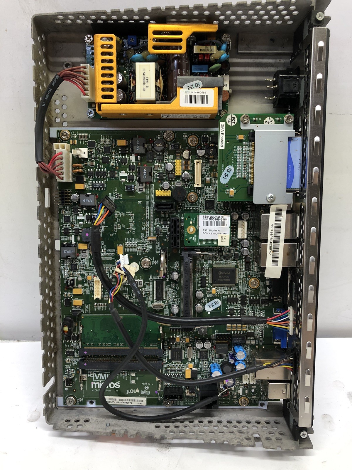 MICROS WORKSTATION 5A POS SYSTEM INTERNALS, MOTHEROBARD, CARD READER, &MORE LOT