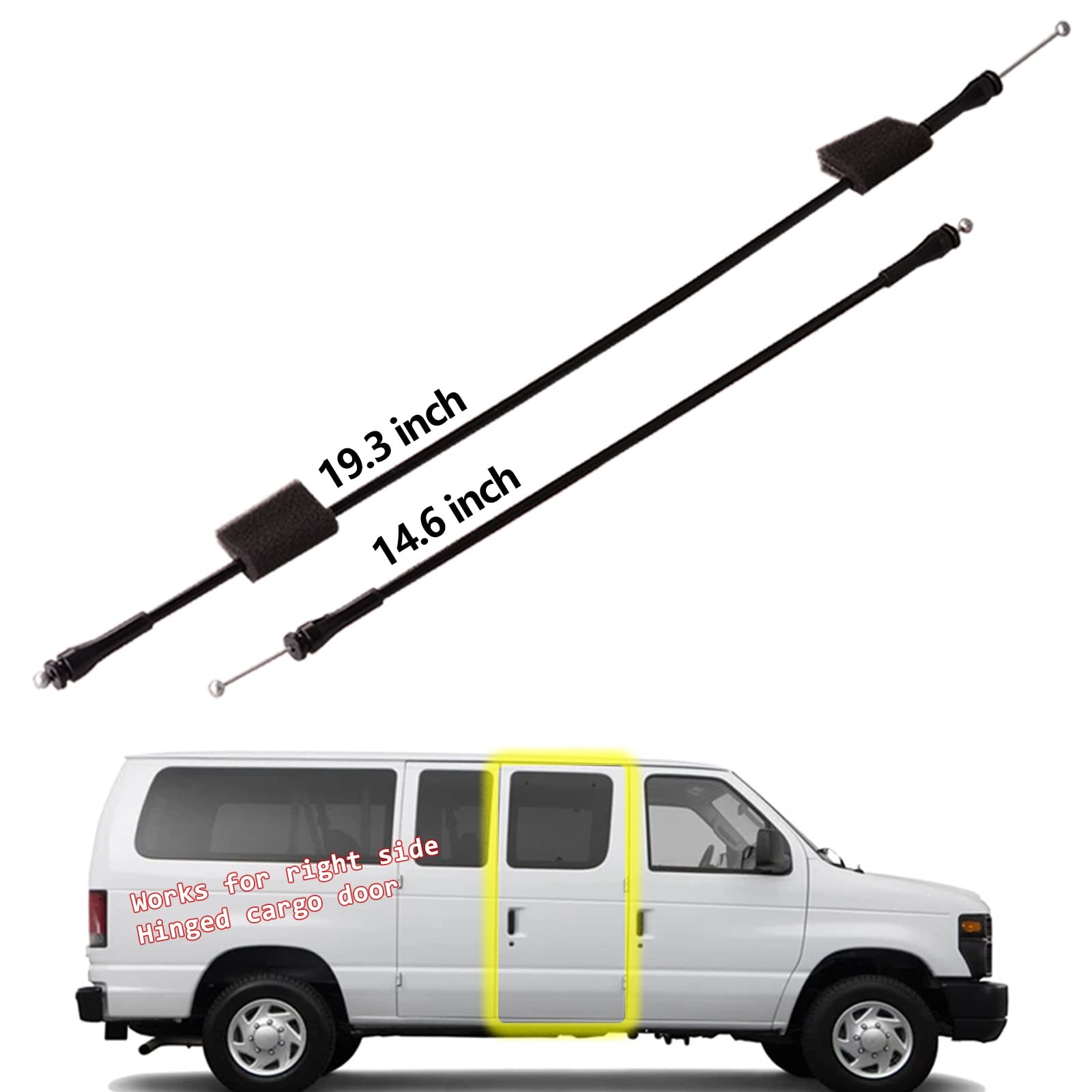 Side Door Latch Release Cable for Ford E-Series Van 1992-2014 - 2 Pack
