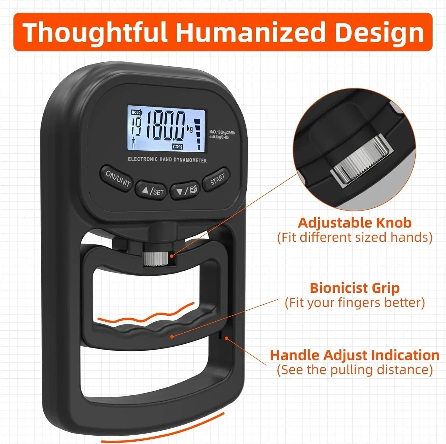 Hand Grip Dynamometer Grip Strength Meter Physical Therapy Rehabilitation
