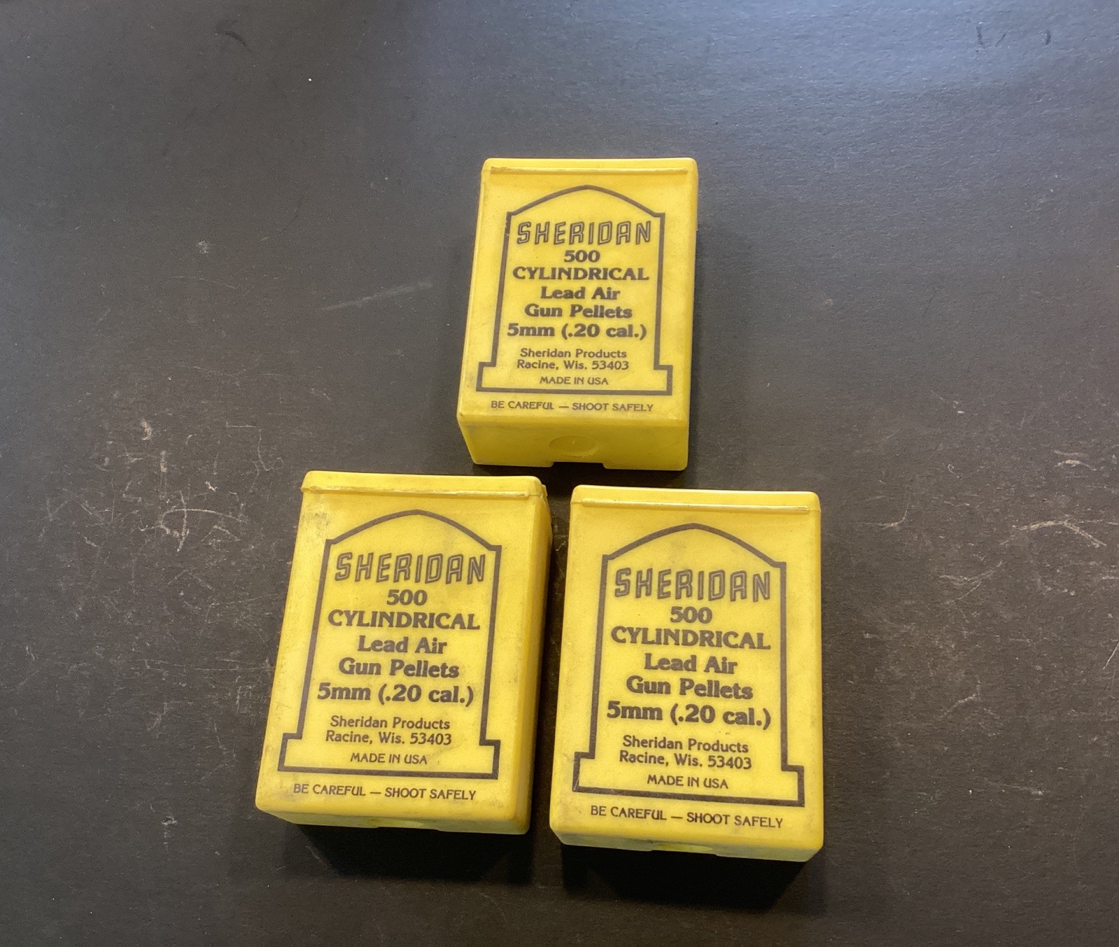 3 Sheridan Lead Air Gun Pellets 5mm .20 Cal caliber, 500 count. 500 Cylindrical