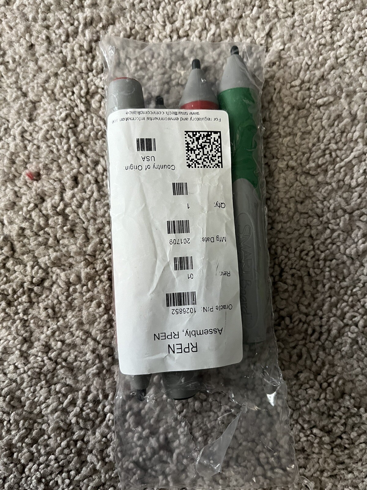 SmartBoard Stylus Replacement Marker Pens - Red, Red, Green, Black
