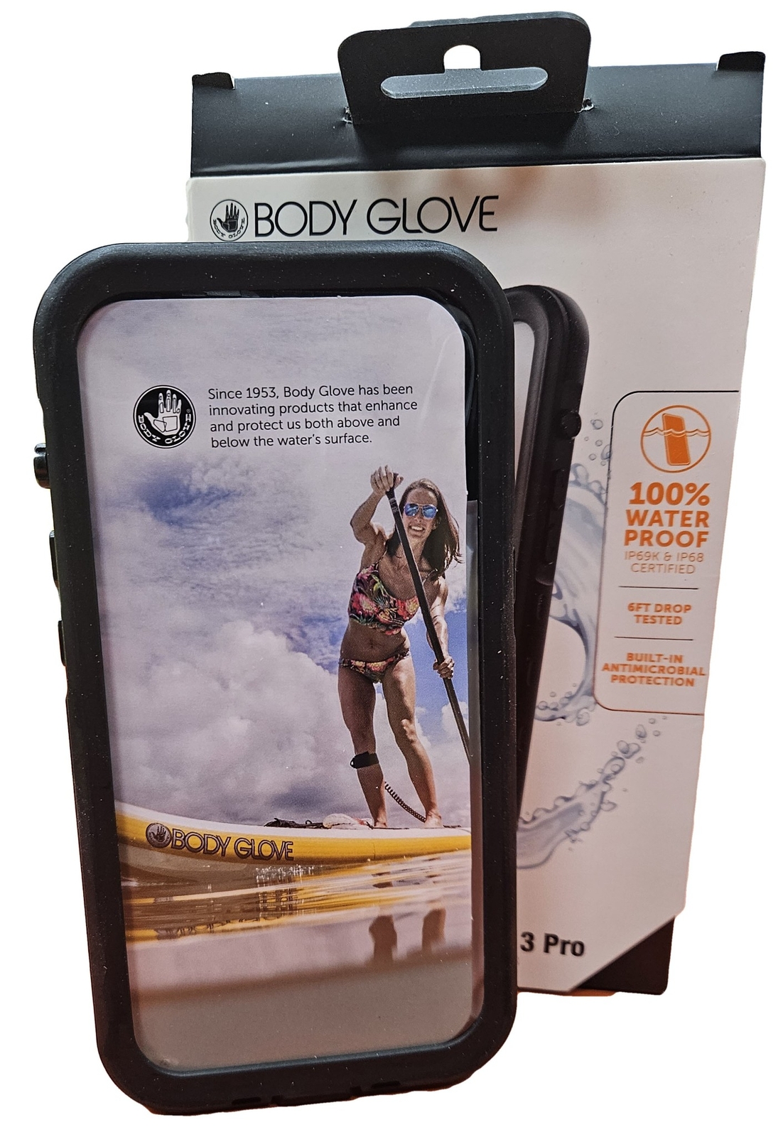BodyGlove Waterproof Case for Apple iPhone 13 Pro 6.1", Black, Tidal Series