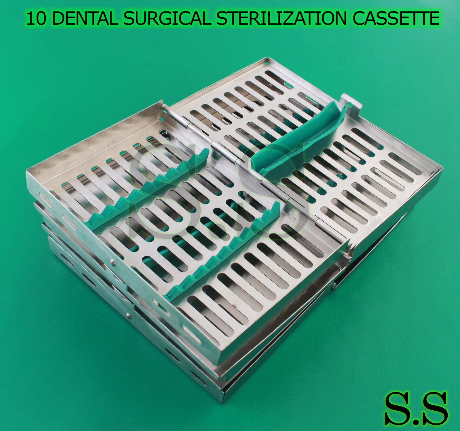 10 DENTAL SURGICAL STERILIZATION CASSETTE RACKS BOX FOR 10 INSTRUMENTS