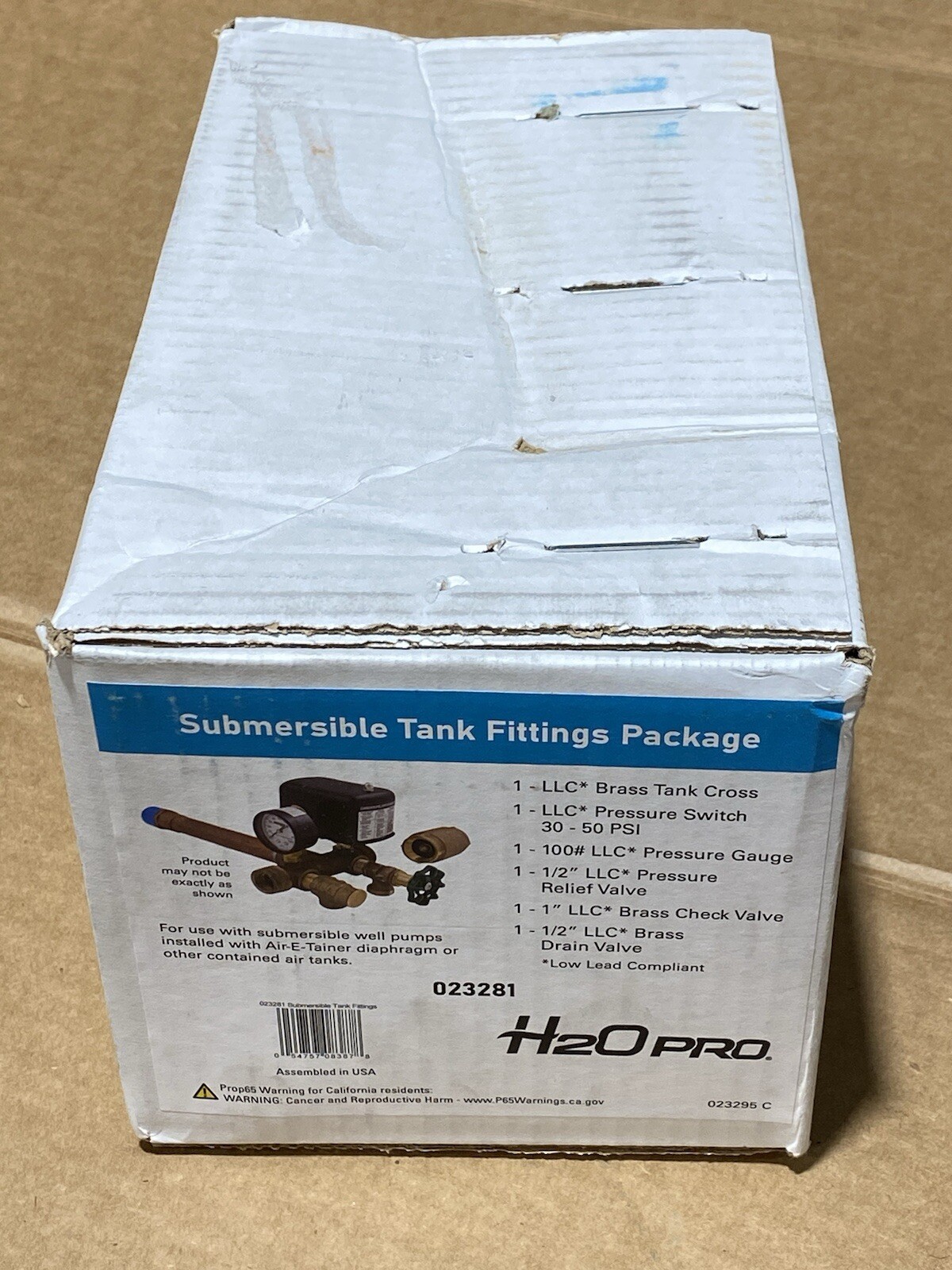 H2O Pro 023281 Submersible Tank Fitting Kit New