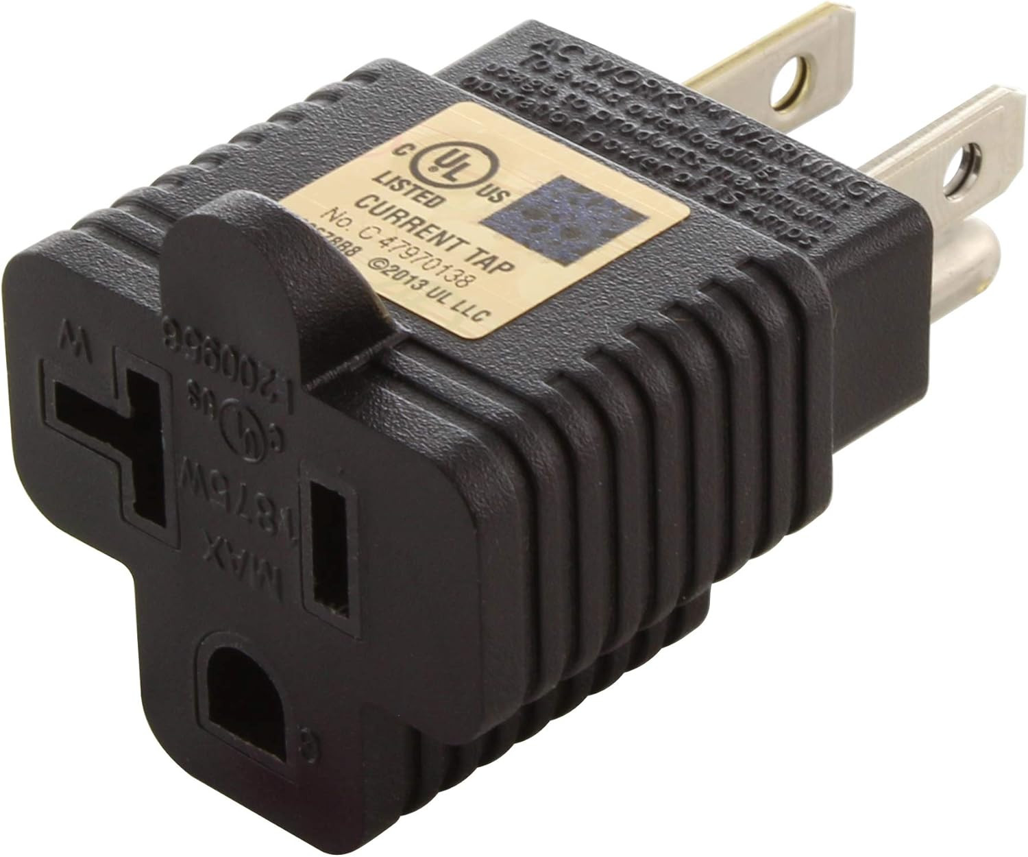 15 Amp Household Plug To 20 Amp T Blade Female Adapter 125V Electrical