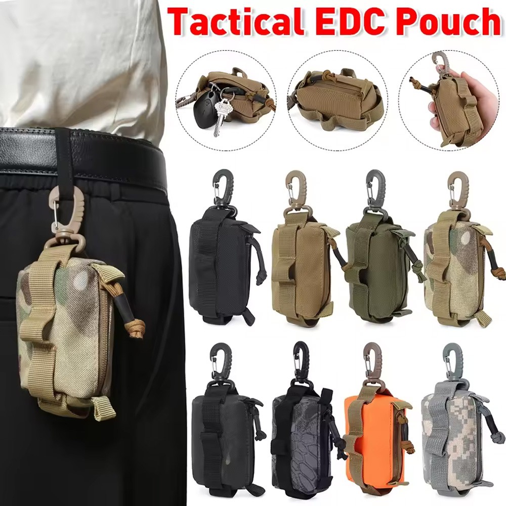 Tactical EDC Pouch Zipper Key Card Holder Pouch Coin Purses Men Wallet Small Bag