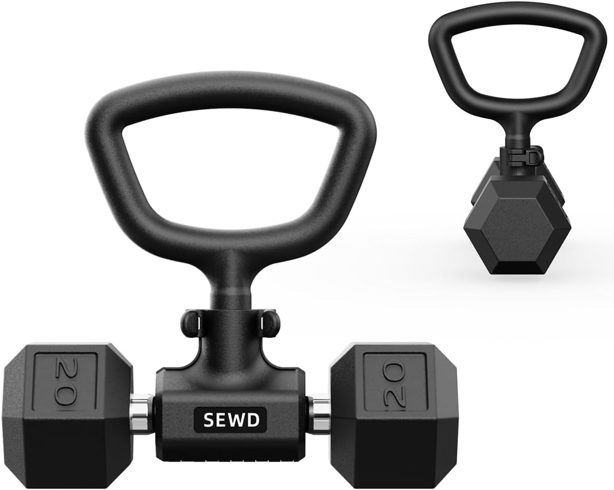 Convert Dumbbells into Kettlebell by  – Adjustable Weights & Up to 220LB