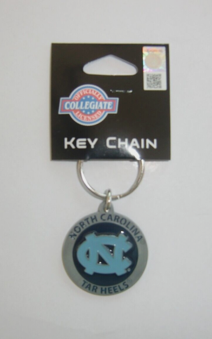North Carolina Tar Heels Round 3-D Metal Key Chain NCAA Licensed