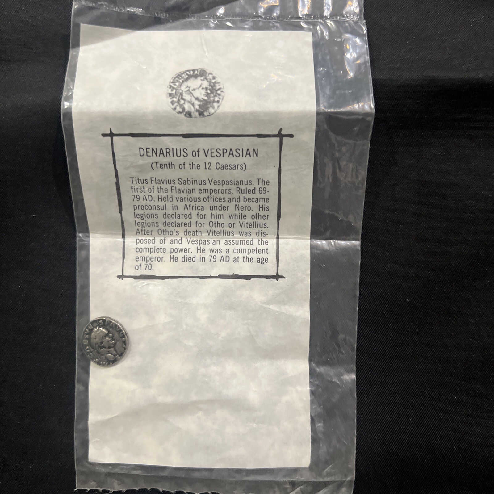 Vintage Denarius Of VESPASIAN As Pictures