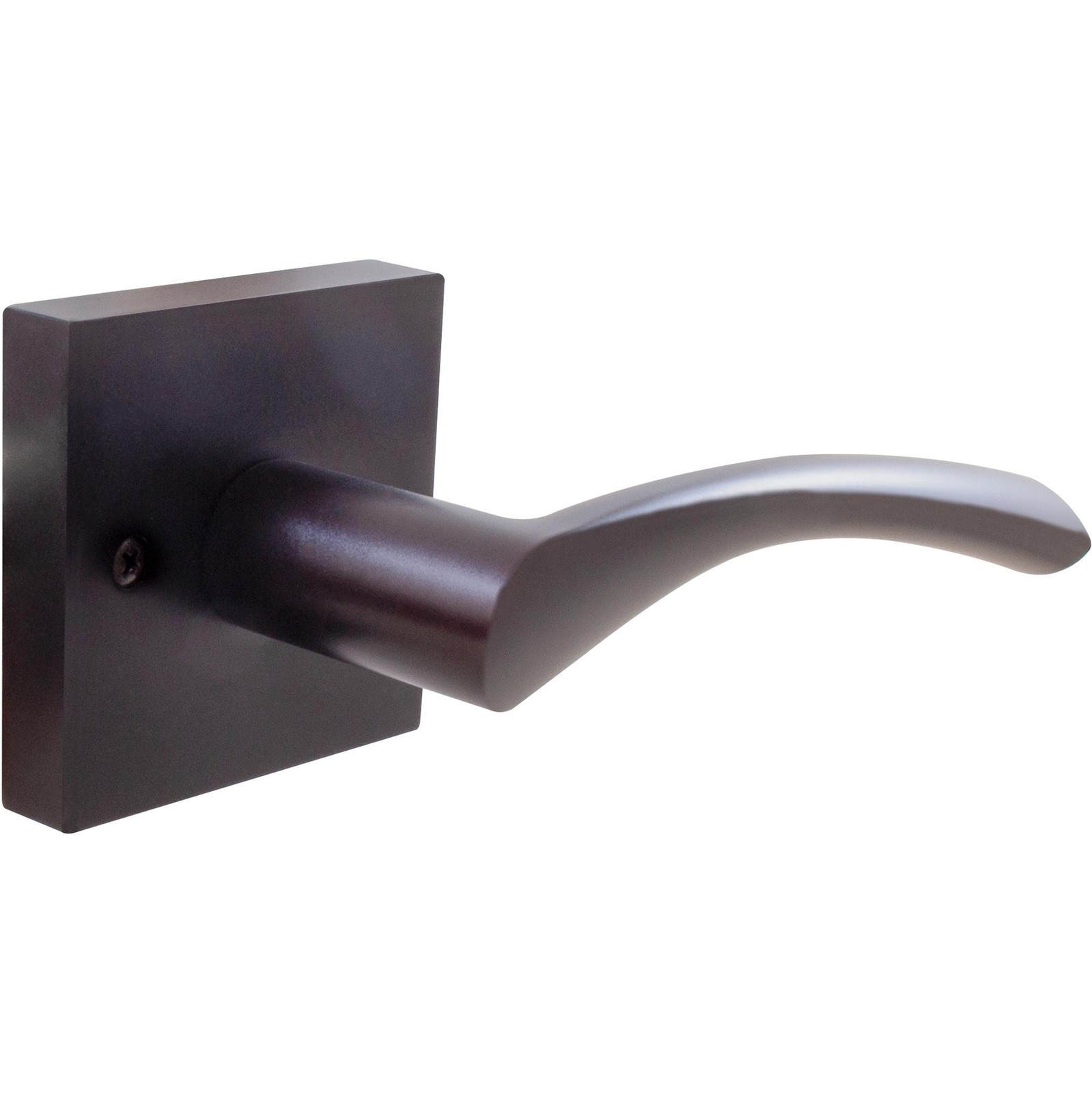 Turin Door Lever with Square Rosette, Dummy (Non-Turning) Latch, Right-Handed, M