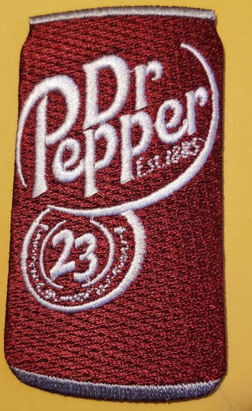 Dr Pepper Can Logo Embroidered Patch Iron On Sew On Approx 1.75x3.25