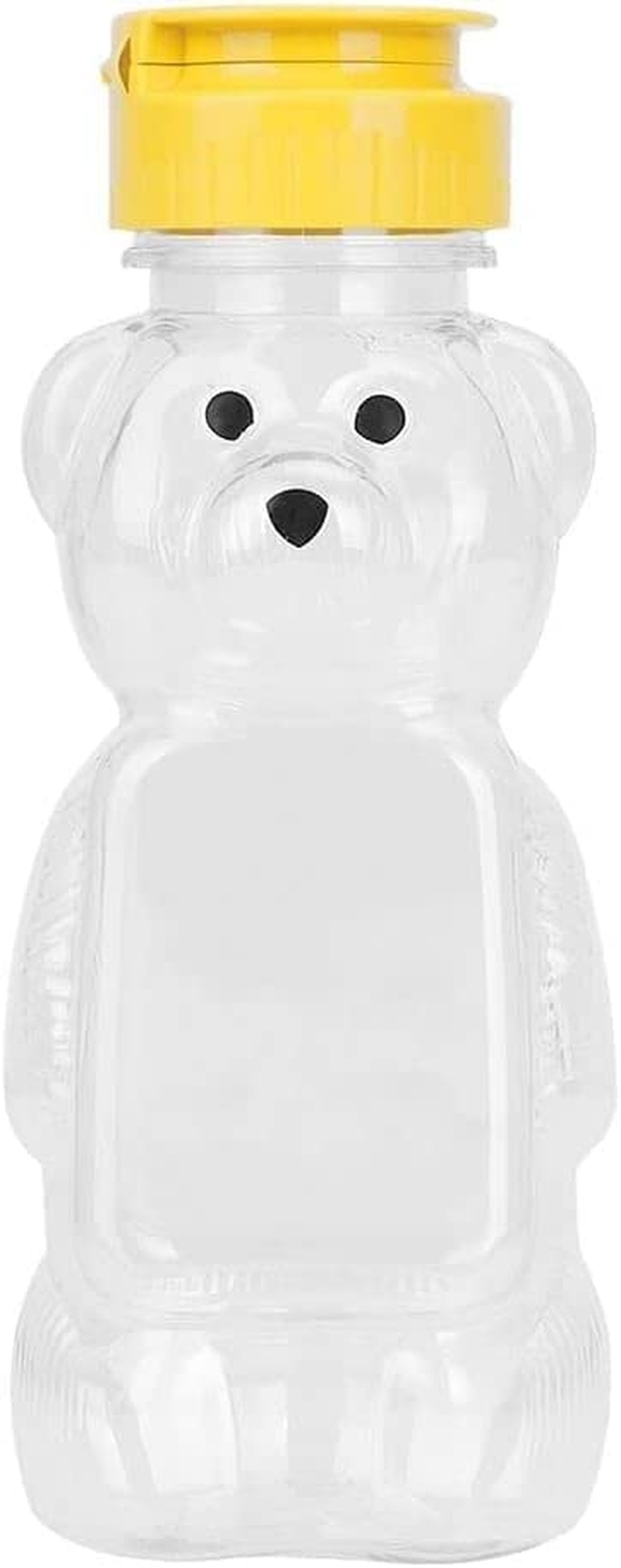 1Pcs Yellow Plastic Bear Honey Bottle Jars,Empty Honey Squeeze Bottle with Fl...