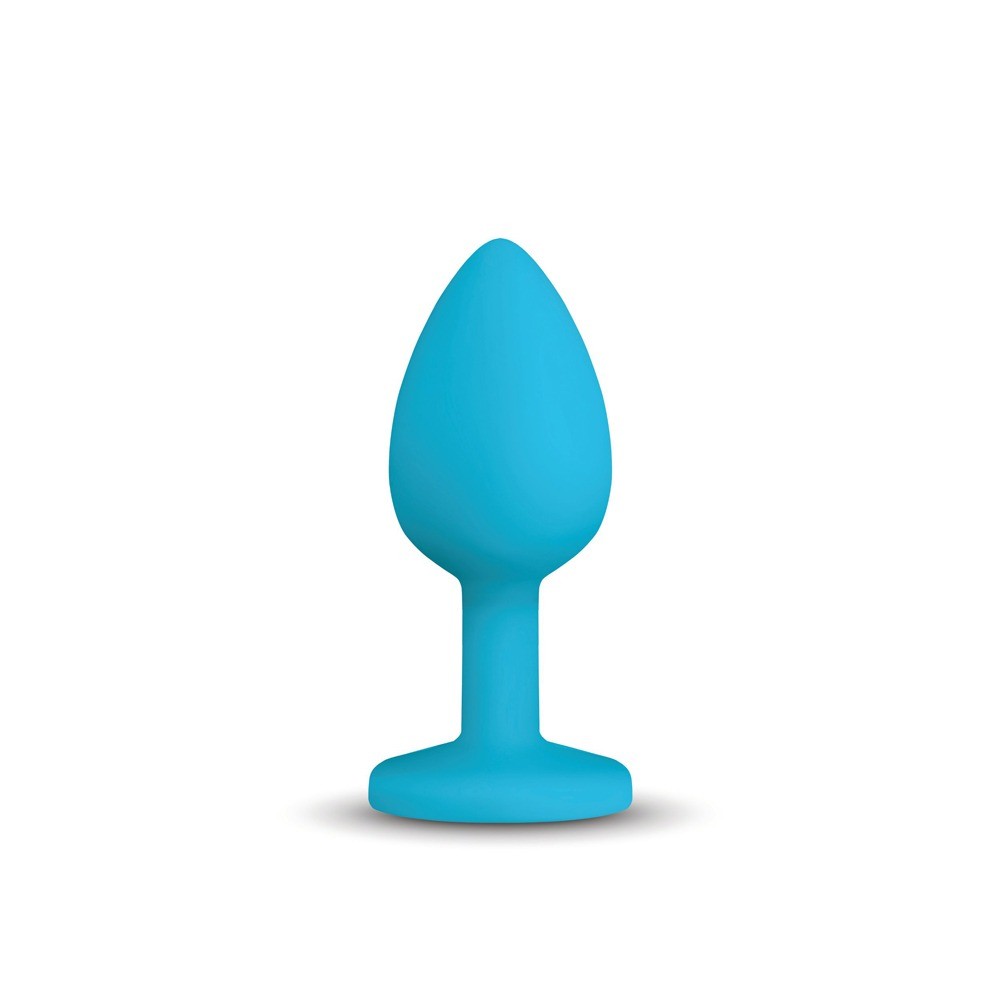 Gemma Clear Iridescent Gem Teal Silicone Plug - M