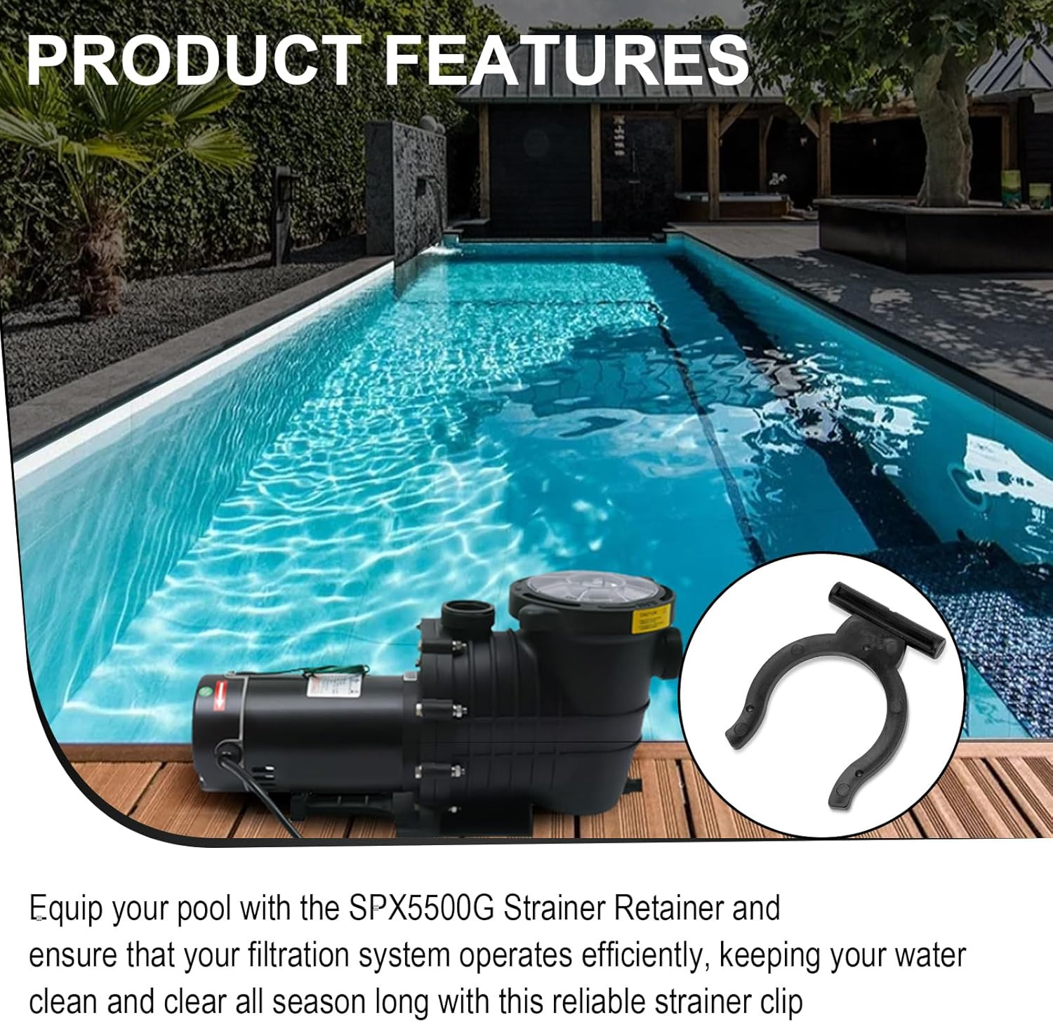 SPX5500G Strainer Basket Retainer C-Clip Replacement for Select Hayward Pump ...