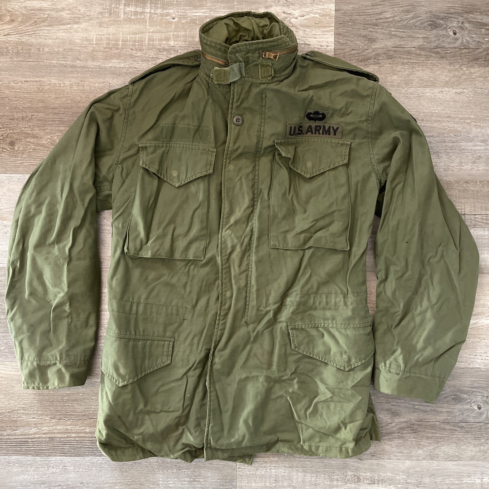 USGI M65 Field Jacket Mens Small Long OG-107 Green Cold Weather Army Golden 80s
